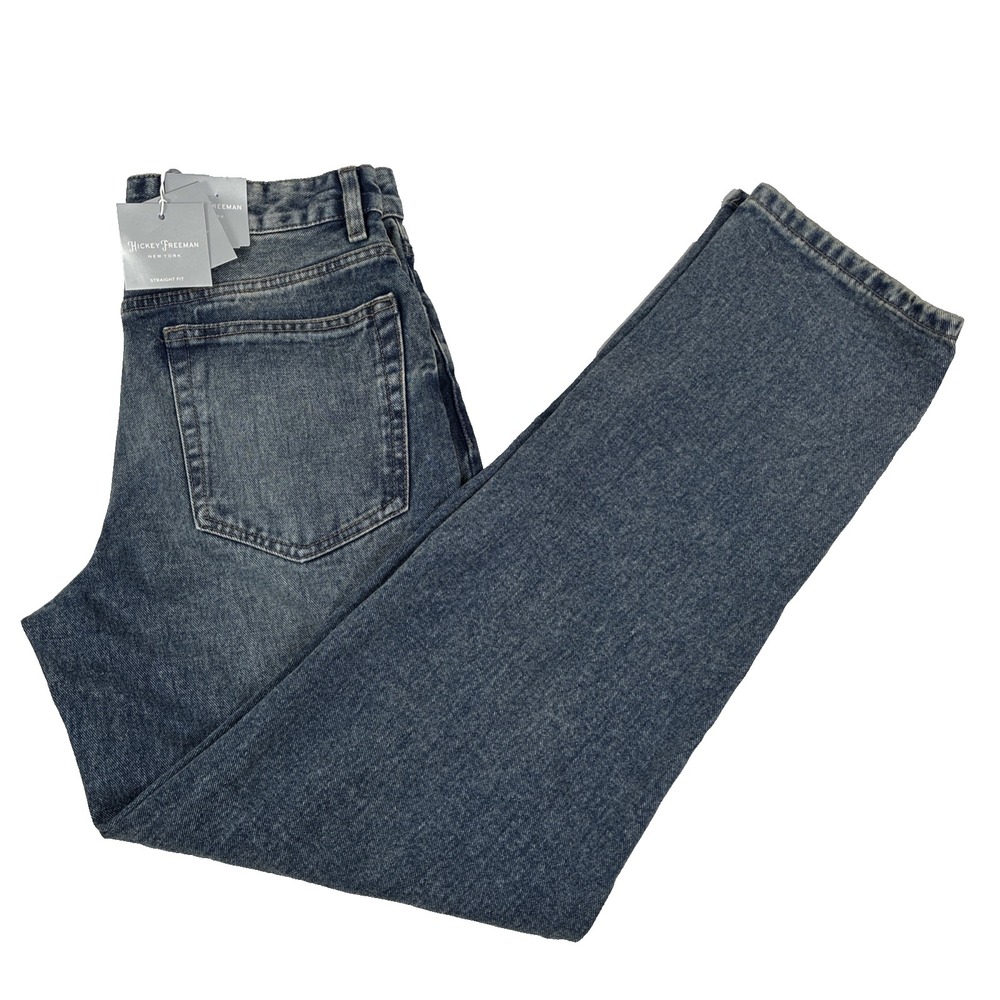 New Mens Hickey Freeman Straight Fit Denim Jeans Size 30x32 NWT Boardwalk $69